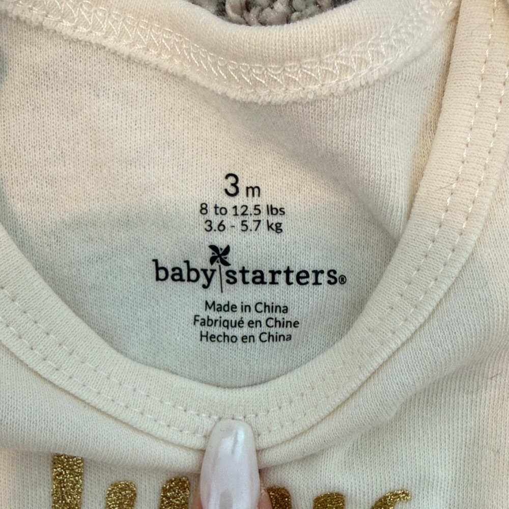 Baby Starters Cream and Gold Onesie with Tulle Skirt - Picture 3 of 3